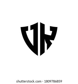 UK monogram logo with shield shape design template isolated on white background