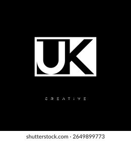 UK Negative Space Monogram – Minimalist Black and White Letter mark Logo for Creative Branding, Fashion Identity  Modern Design Concepts
