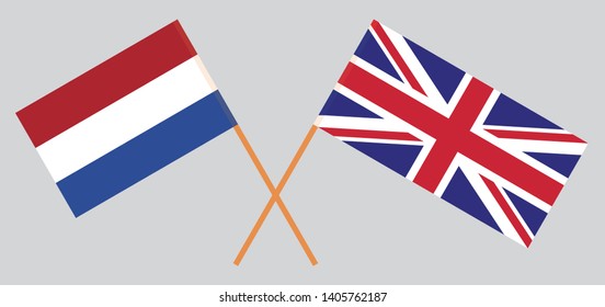 The UK and Netherlands. British and Netherlandish flags