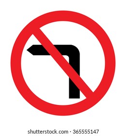 UK No Left Turn Sign