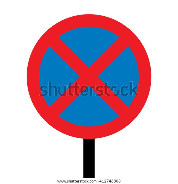 Uk No Stopping Parking Sign Stock Vector (Royalty Free) 412746808