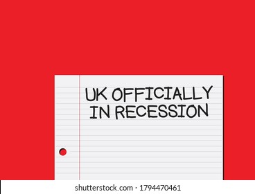 UK officially in recession note vector