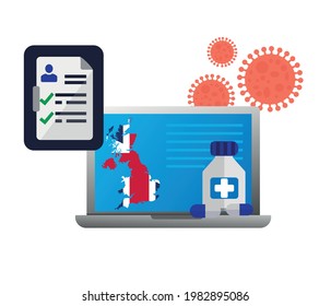 UK online healthcare and medical consultation concept.