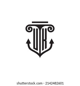 UK pillar and anchor combination concept logo in high quality design