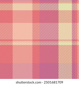 Uk plaid check background, oriental texture tartan fabric. Horizon pattern seamless textile vector in red and light colors palette.