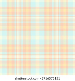 Patrón de tela a cuadros del Reino Unido, nostalgia de Vector sin costuras. Tartán textil de fondo de textura de boceto en paleta de colores claros y blancos.