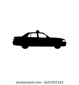 Uk police car silhouette icon vector flat design.