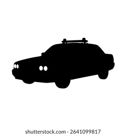 Uk Police Car  silhouette vector flat illustration design.