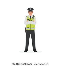 UK police officer character pack vector illustration