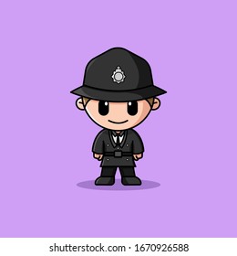 Uk Police Officer Logo Character Mascot