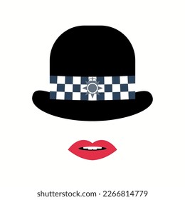 UK police woman officer hat icon. Clipart image isolated on white background