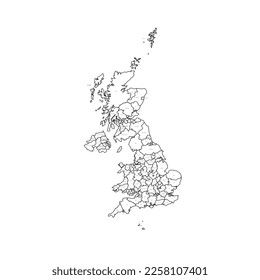 UK political map of administrative divisions