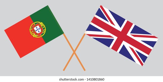 The UK and Portugal. British and Portuguese flags