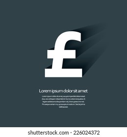 UK pound currency sign with 3d effect. Eps10 vector illustration