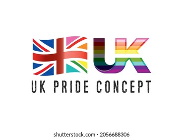 Concepto de bandera del Orgullo del Reino Unido, diseño vectorial