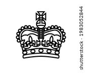 UK queen crown outline icon. Clipart image isolated on white background