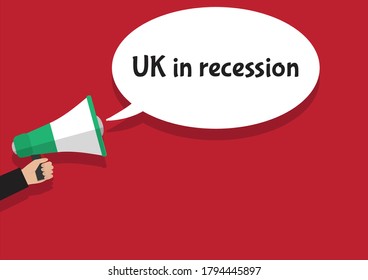 UK in recession megaphone vector