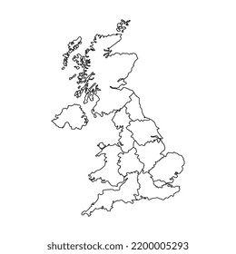 UK region map. Vector illustration.