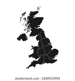 UK Region Map. Vector Illustration.