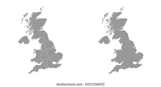 UK region map. Vector illustration.