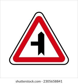 uk road sign. Main Road Secondary Road Junction Signage. Vector illustration.