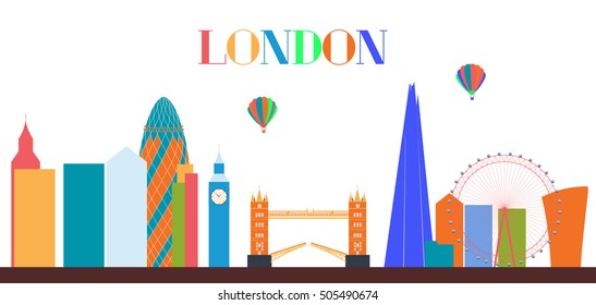 UK, Silhouette London city background. Vector Illustration. EPS10