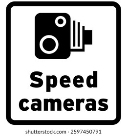 UK Speed camera warning Sign, Transport highway advice vector isolated on a white background