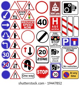 uk street sign vector collection