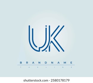 UK Technology Letter Logo Template. This tech letter logo is a graphic mark that uses letters to represent a technology company.