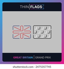 UK Thin Flag - Motorsport icon - Home of the British Grand Prix
