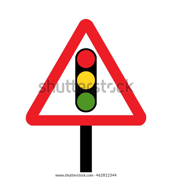 Uk Traffic Signals Ahead Sign Stock Vector (Royalty Free) 462812344 ...