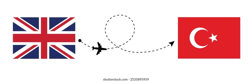 Reino Unido a Turquía concepto de viaje de vuelo . Pasajeros de Londres a Ankara que viajan en avión 
