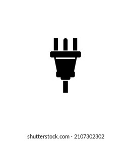 Uk Type K Electric Plug Three Pin. Flat Vector Icon illustration. Simple black symbol on white background. British Type K Electric Plug Three Pin sign design template for web and mobile UI element.