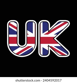 UK typography design vector. united kingdom. Vector flag of uk.	
