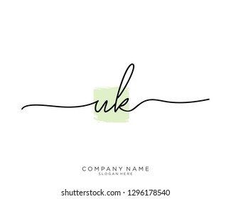 UK U K Initial handwriting logo template