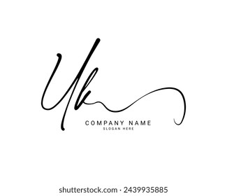 uk u k initial letter handwriting and signature logo