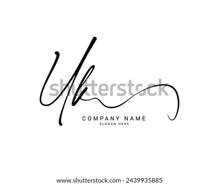 uk u k initial letter handwriting and signature logo