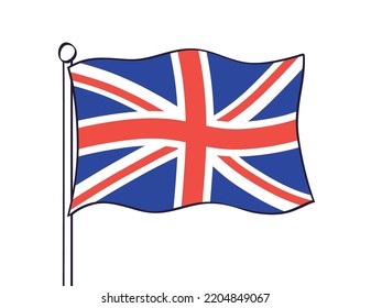 Reino Unido, Reino Unido, icono de la bandera británica aislado ilustración vectorial de dibujos animados. Jack de la Unión de Gran Bretaña.