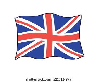 UK, United Kingdom, British flag isolated cartoon vector icon. Great Britain Union Jack.