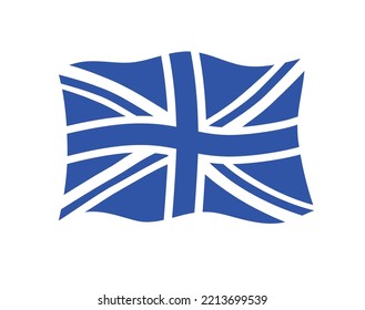 UK, United Kingdom, British flag isolated flat vector icon, simple print. Great Britain Union Jack.