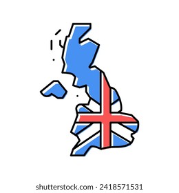 reino unido reino unido de uk, símbolo vectorial del icono de la bandera del mapa del país. símbolo de la bandera del mapa del reino unido del reino unido. ilustración de símbolo aislado