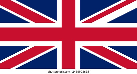 UK, United Kingdom flag official British national flag isolated vector illustration