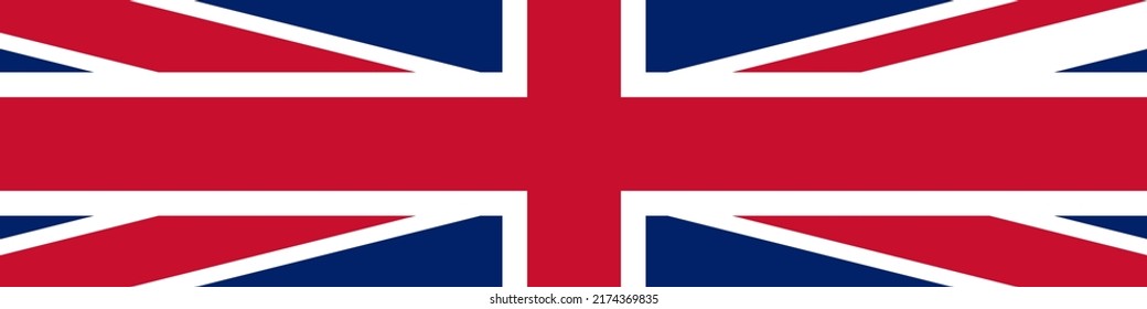UK United Kingdom of Great Britain and Northern Ireland Flag British National Day 12th June for wide long ribbon banner background