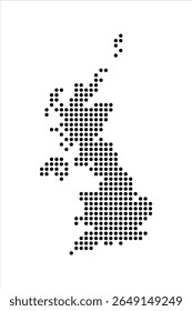 UK United Kingdom map vector, isolated background. Circle pattern Map template for web site pattern, annual report, infographics.