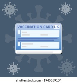 UK Vaccination Card Generic Graphic Covid 19 Coronavirus. NHS Vaccine Card.