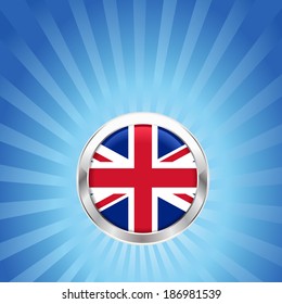 UK Vector flag button, united kingdom flag badge - vector eps10