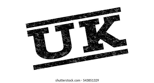 UK watermark stamp. Text caption between parallel lines with grunge design style. Rubber seal stamp with unclean texture. Vector black color ink imprint on a white background.
