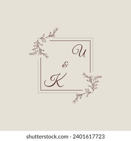 UK wedding line square monogram with high quality professional design that will print well