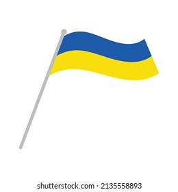 Bandera ucraniana detienen la guerra salvan el diseño plano vectorial ukarine