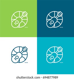 Ukelele green and blue material color minimal icon or logo design